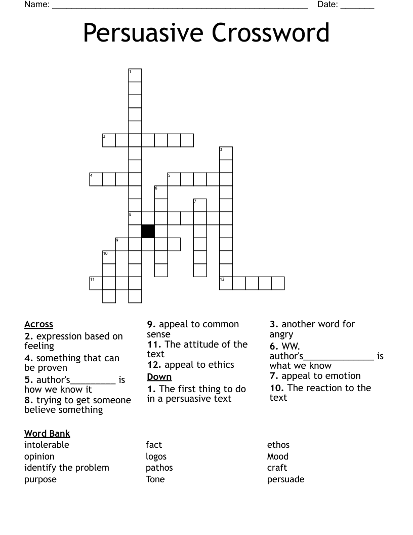 Persuasive Crossword