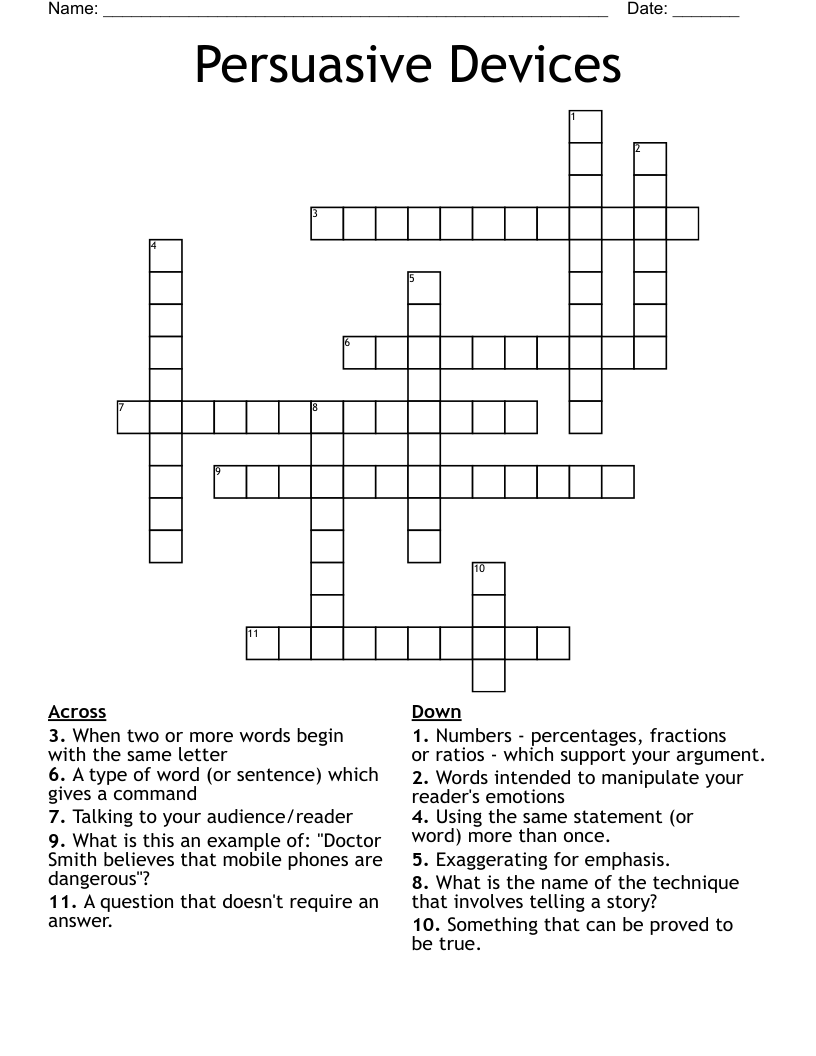 Persuasive Devices Crossword