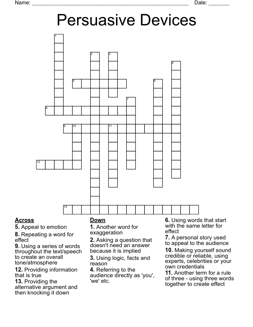 Persuasive Devices Crossword