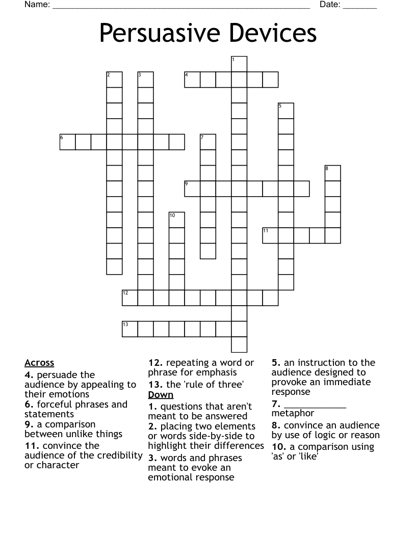 Persuasive Devices Crossword