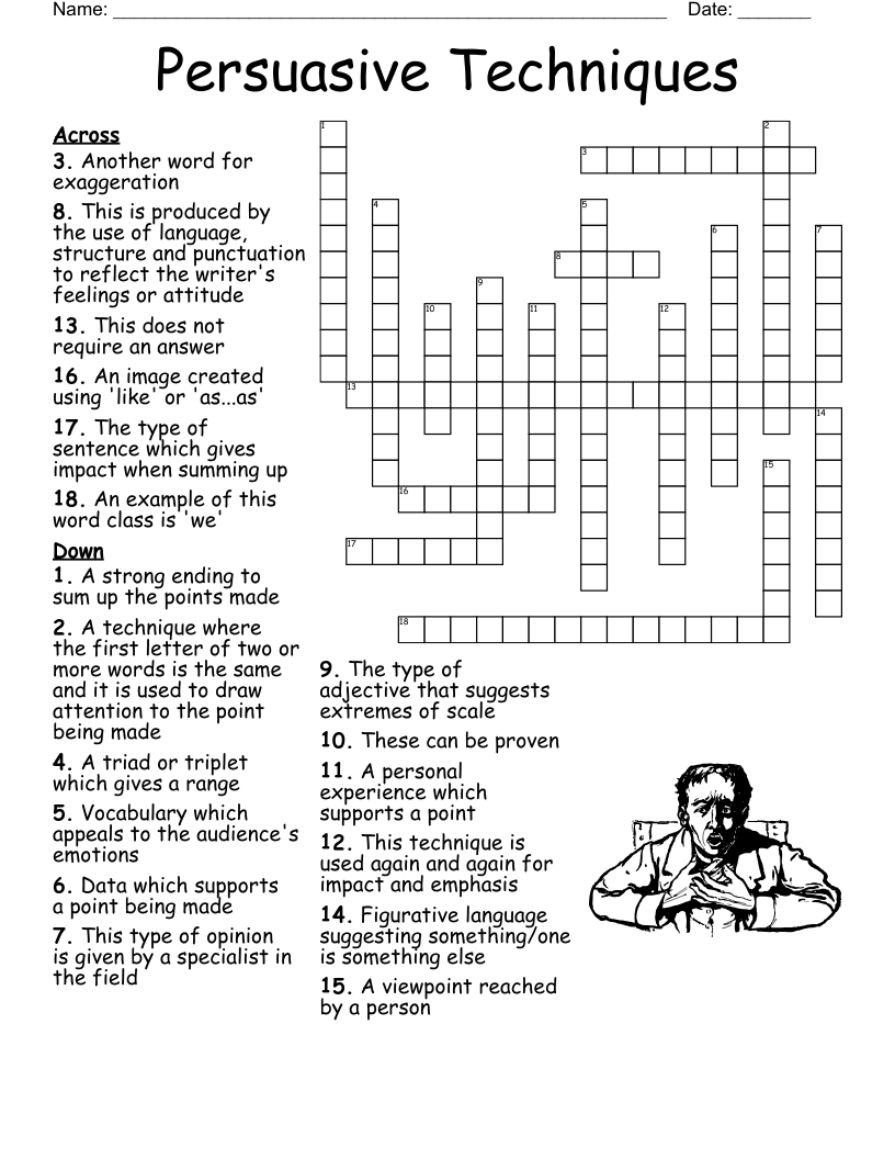 Persuasive Techniques Crossword