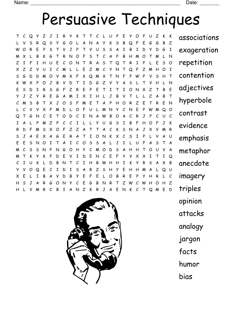 Persuasive Techniques  Word Search