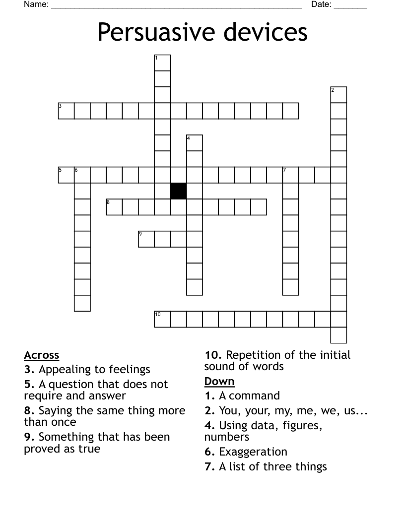 Persuasive devices Crossword
