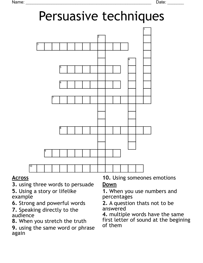Persuasive techniques Crossword
