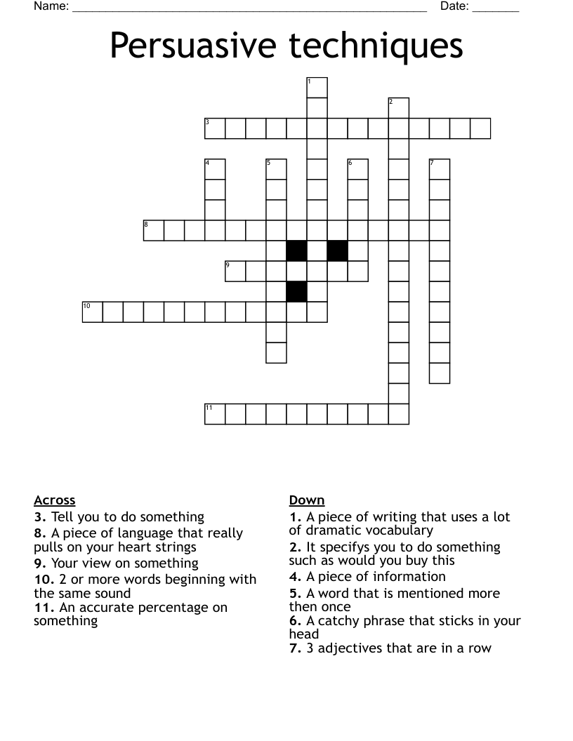 Persuasive techniques Crossword