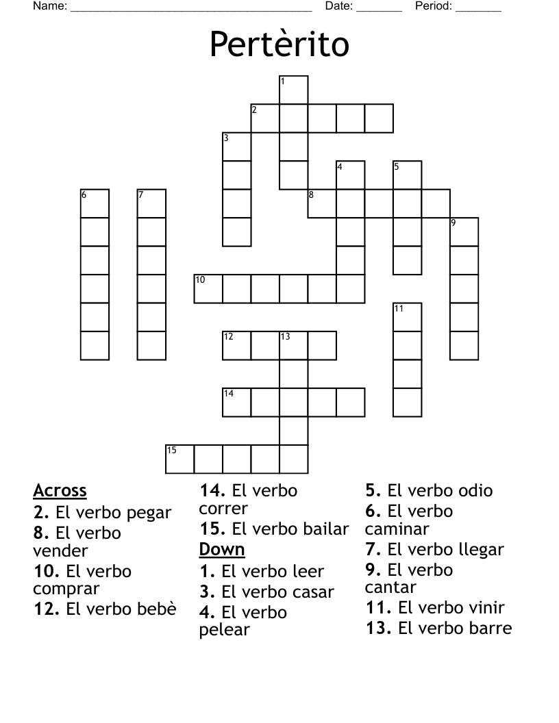Pertèrito Crossword