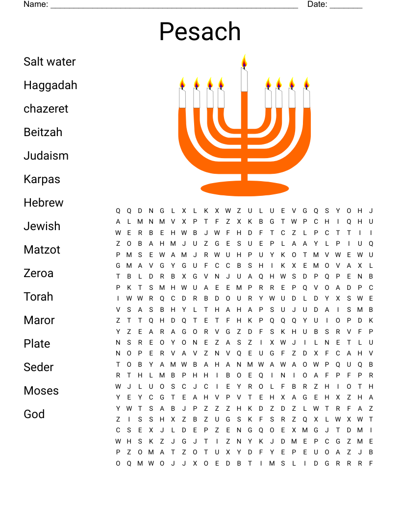 Pesach Word Search