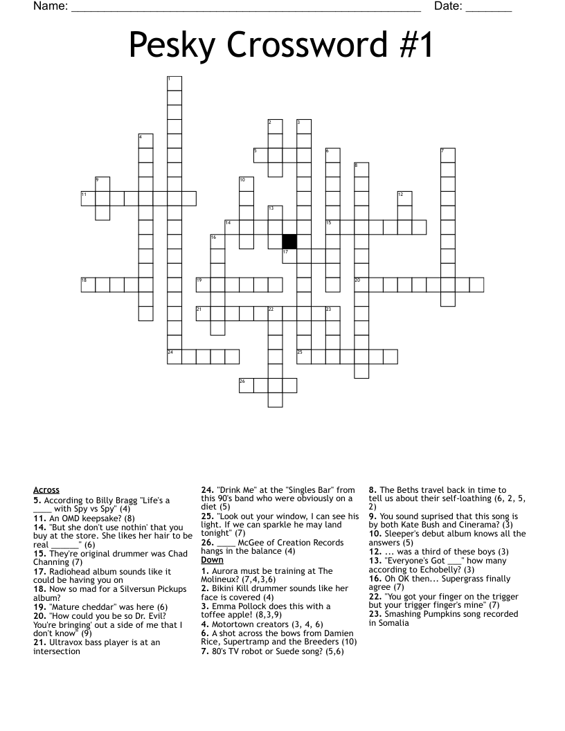 Pesky Crossword #1