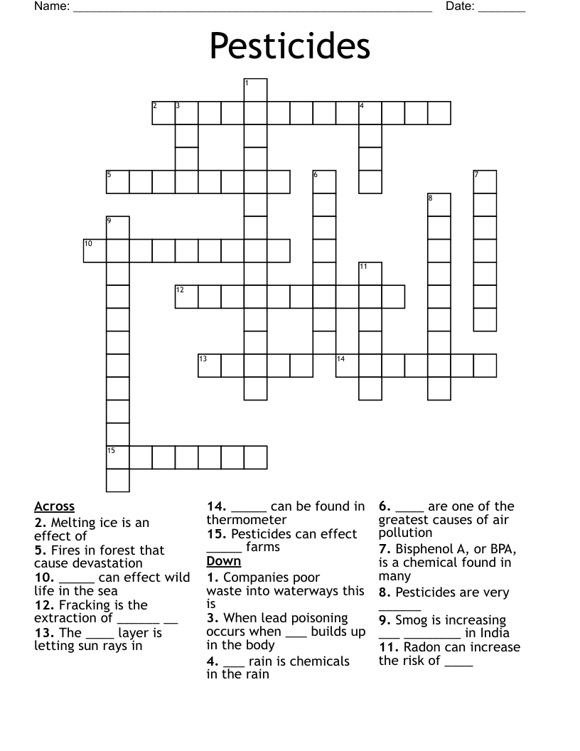 Pesticides  Crossword