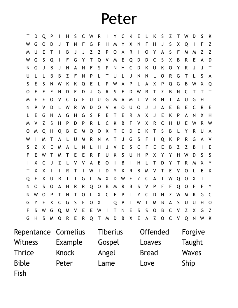 Peter Word Search