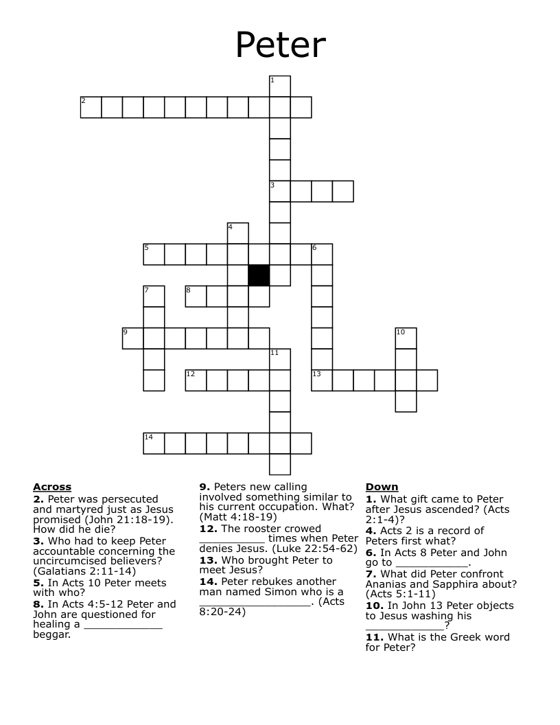 Peter Crossword