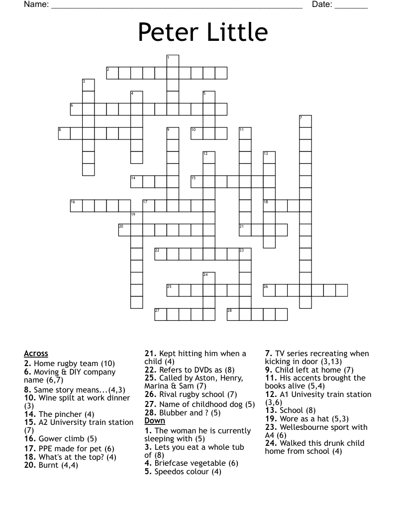 Peter Little Crossword
