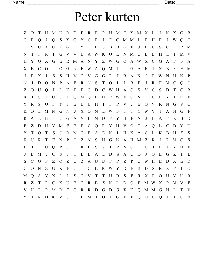 Peter kurten Word Search