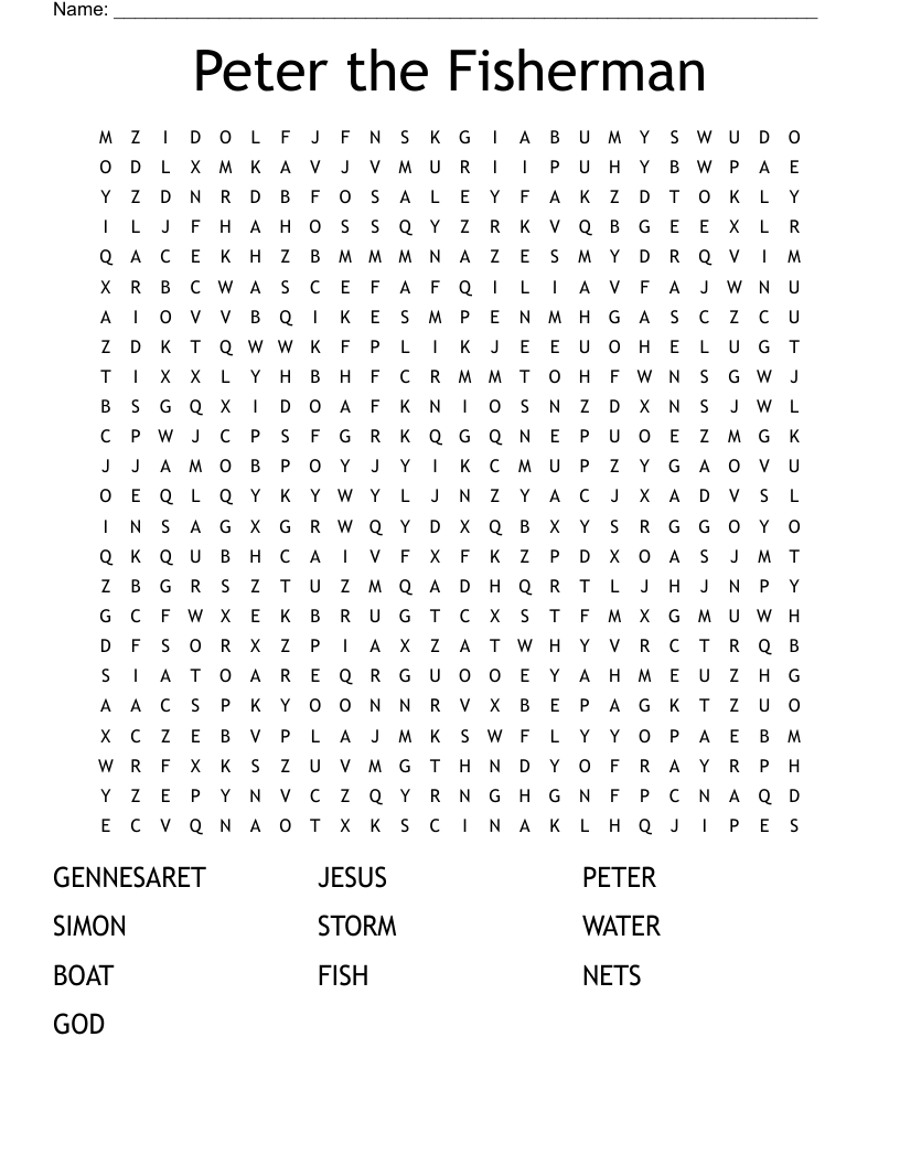 Peter the Fisherman Word Search