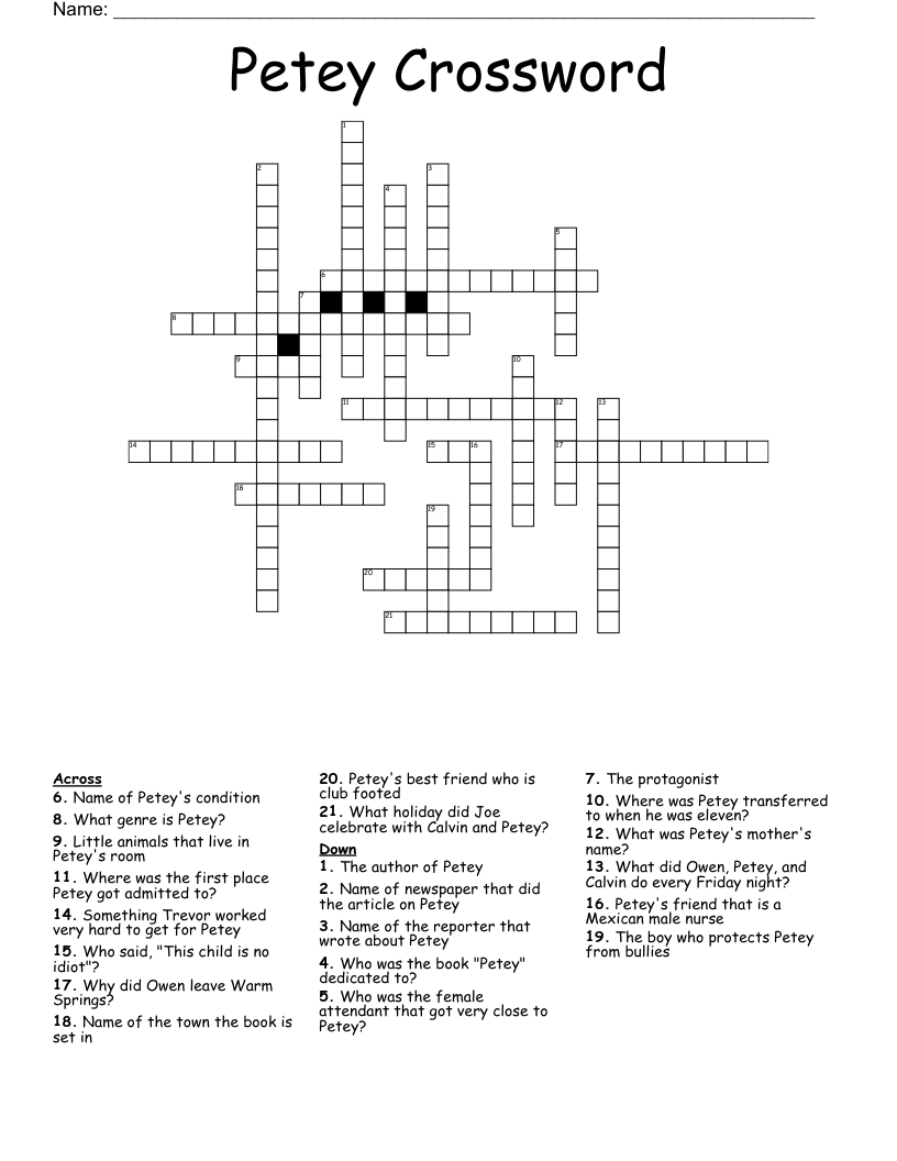 Petey Crossword 