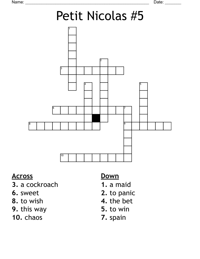 Petit Nicolas #5 Crossword