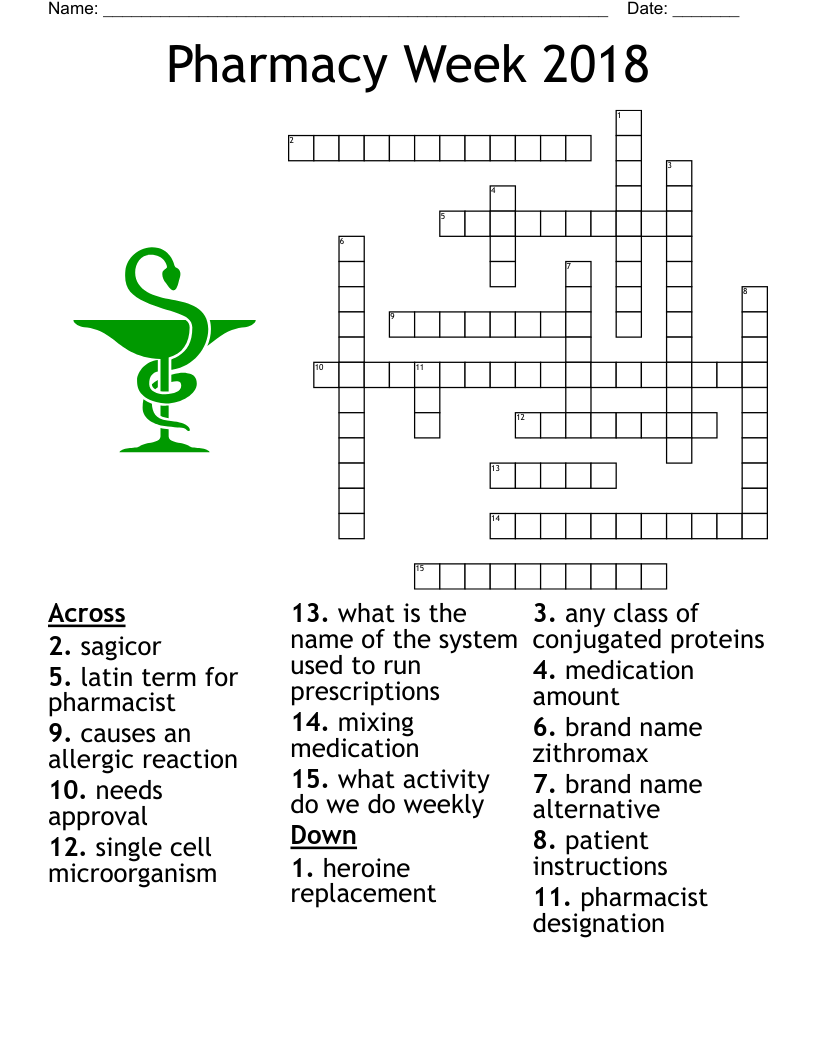 Pharmacy Week 2018 Crossword