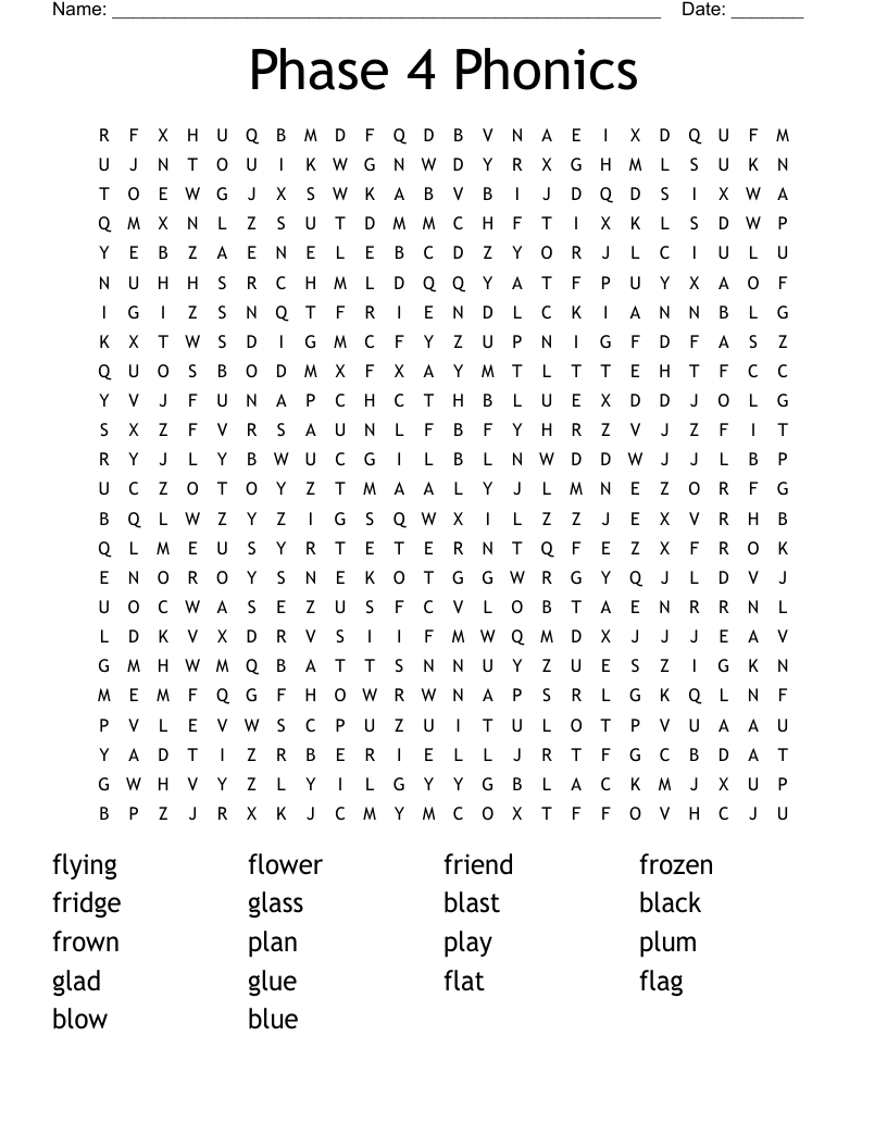 Phase 4 Phonics Word Search