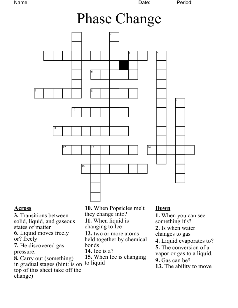 Phase Change Crossword