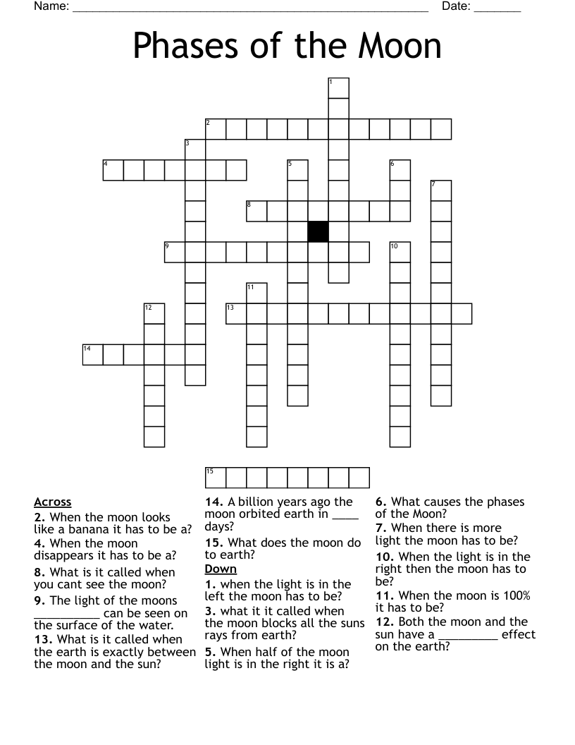 Phases of the Moon Crossword