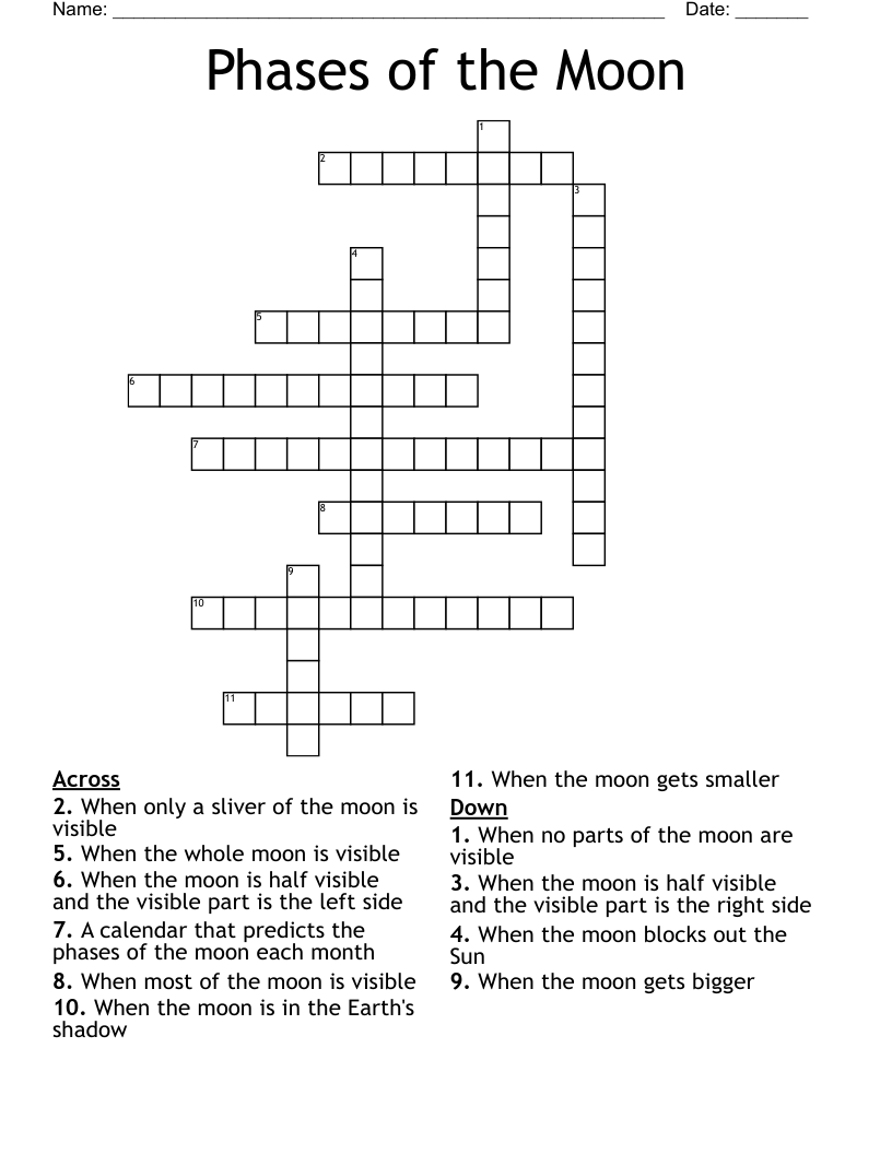Phases of the Moon Crossword