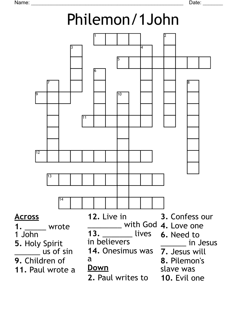 Philemon/1John Crossword