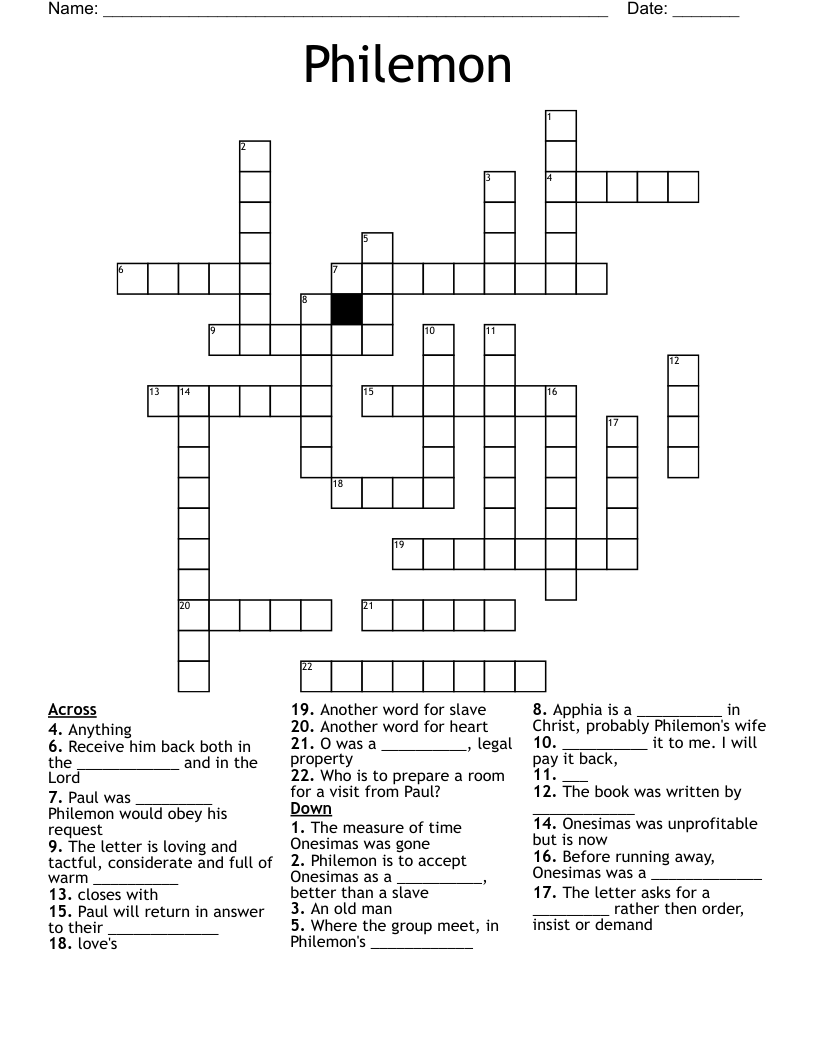 Philemon Crossword