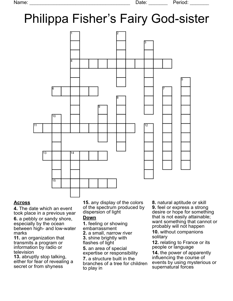 Philippa Fisher’s Fairy God-sister Crossword