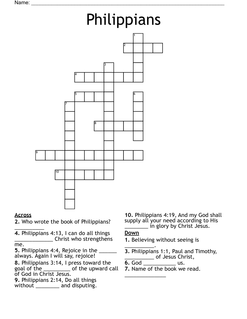 Philippians Crossword