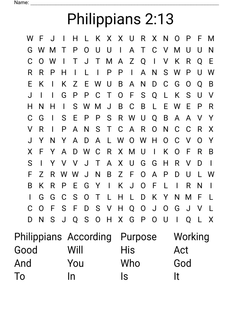 Philippians 2:13 Word Search