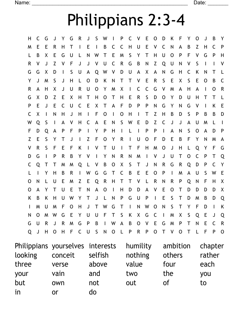 Philippians 2:3-4 Word Search