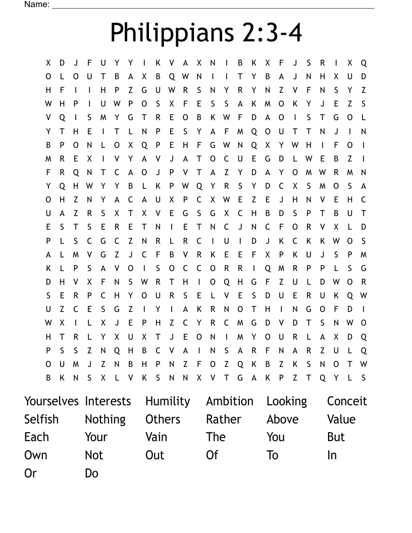 Philippians 2:3-4 Word Search