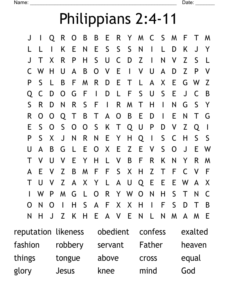 Philippians 2:4-11 Word Search