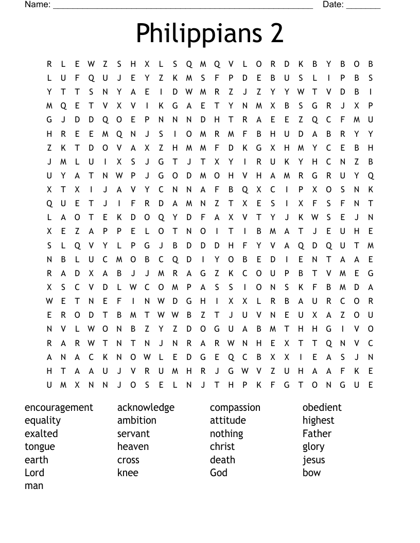 Philippians 2 Word Search