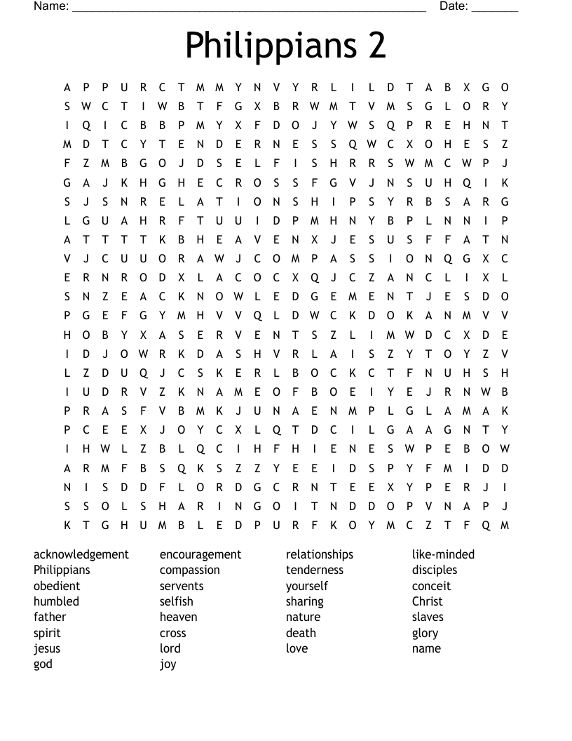 Philippians 2 Word Search