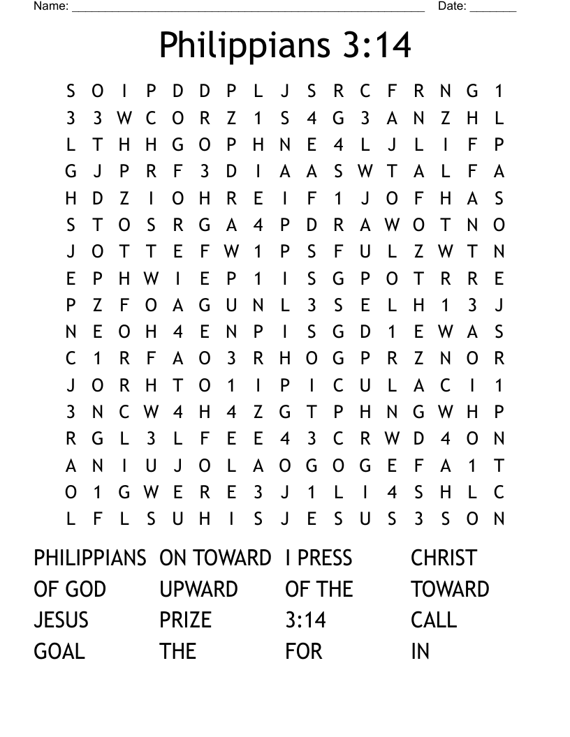 Philippians 3:14 Word Search