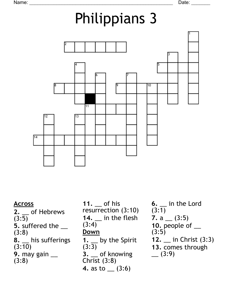 Philippians 3 Crossword