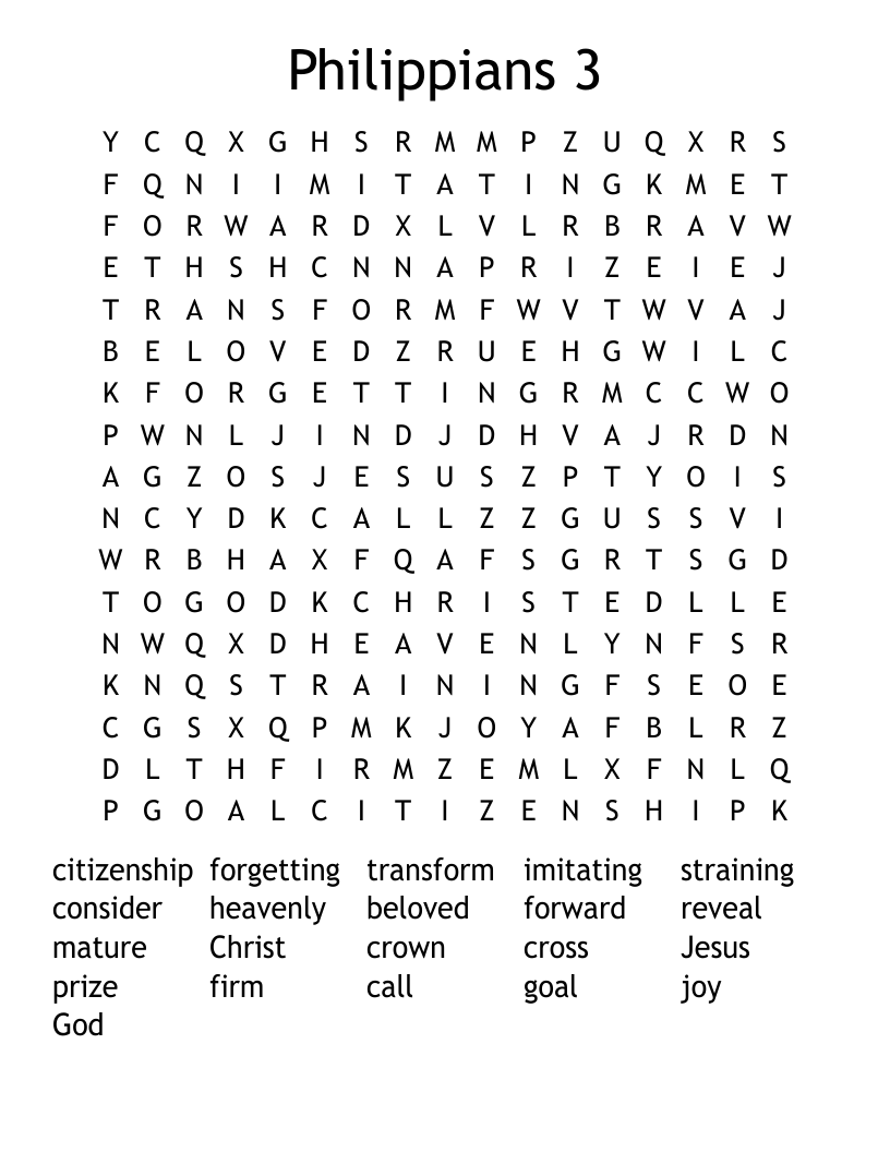 Philippians 3 Word Search