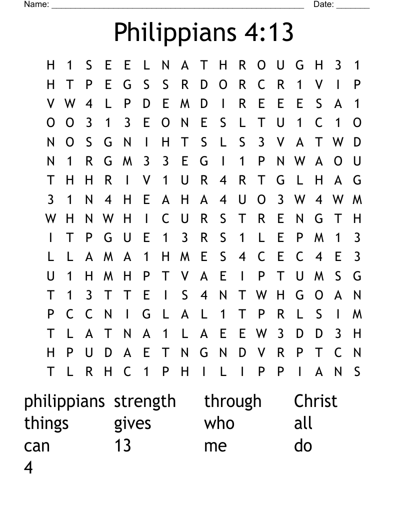 Philippians 4:13 Word Search