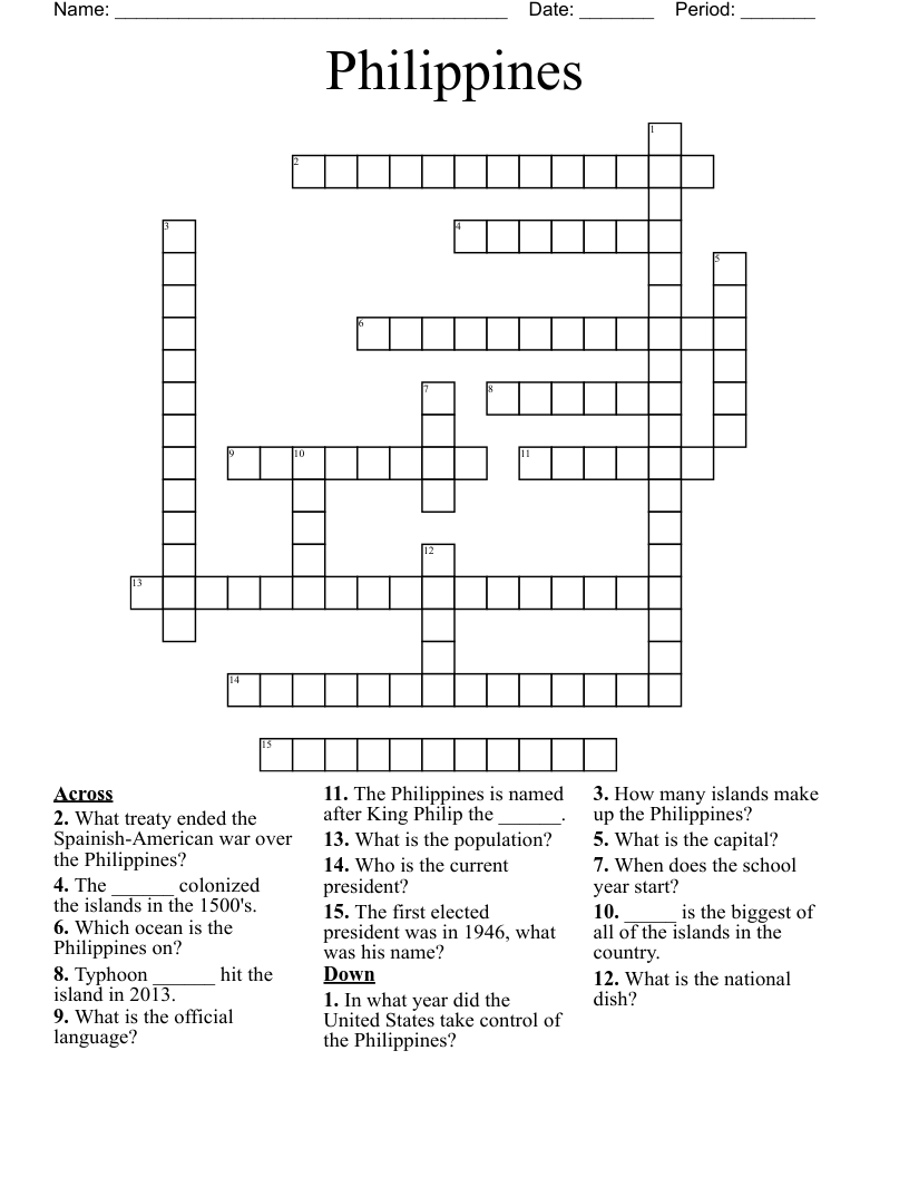 Philippines Crossword