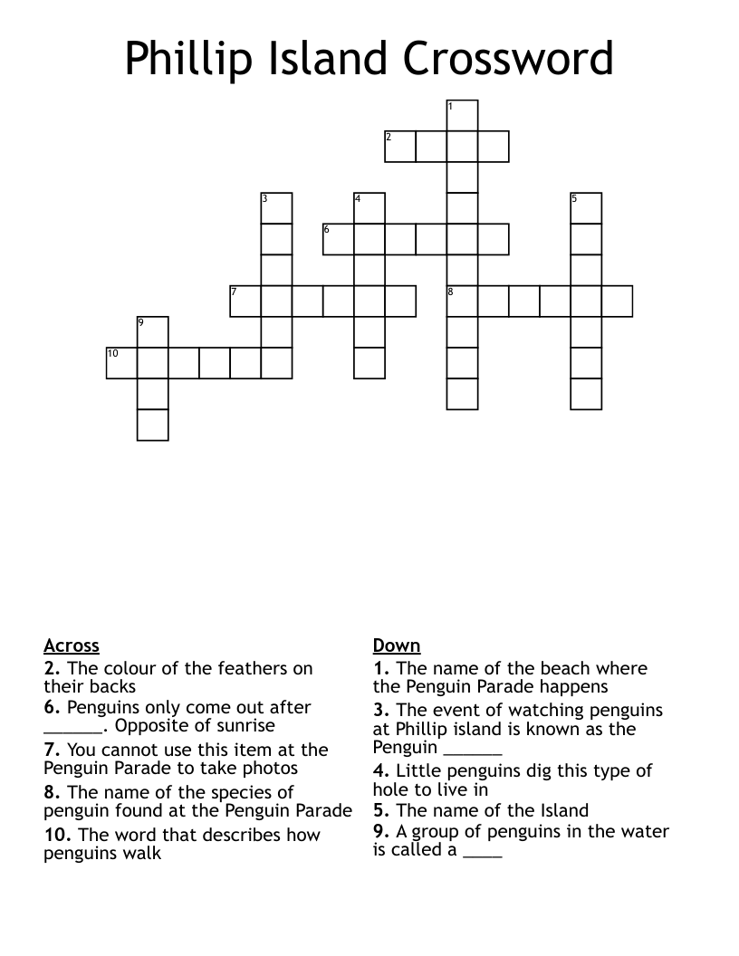 Phillip Island Crossword