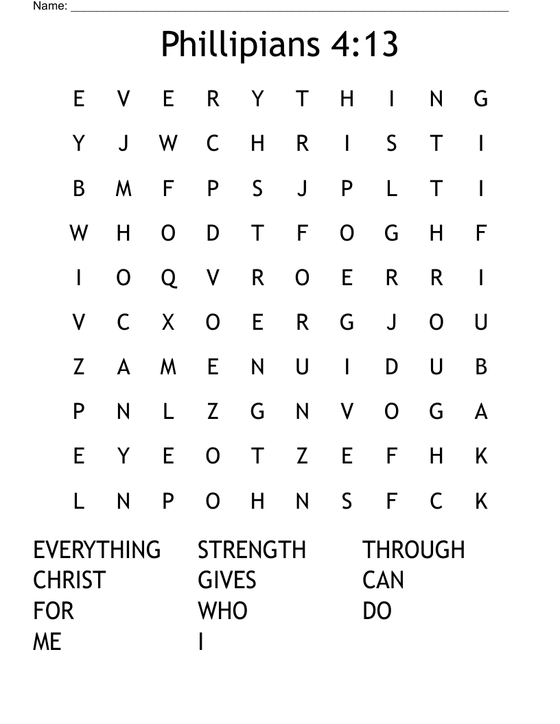 Phillipians 4:13 Word Search