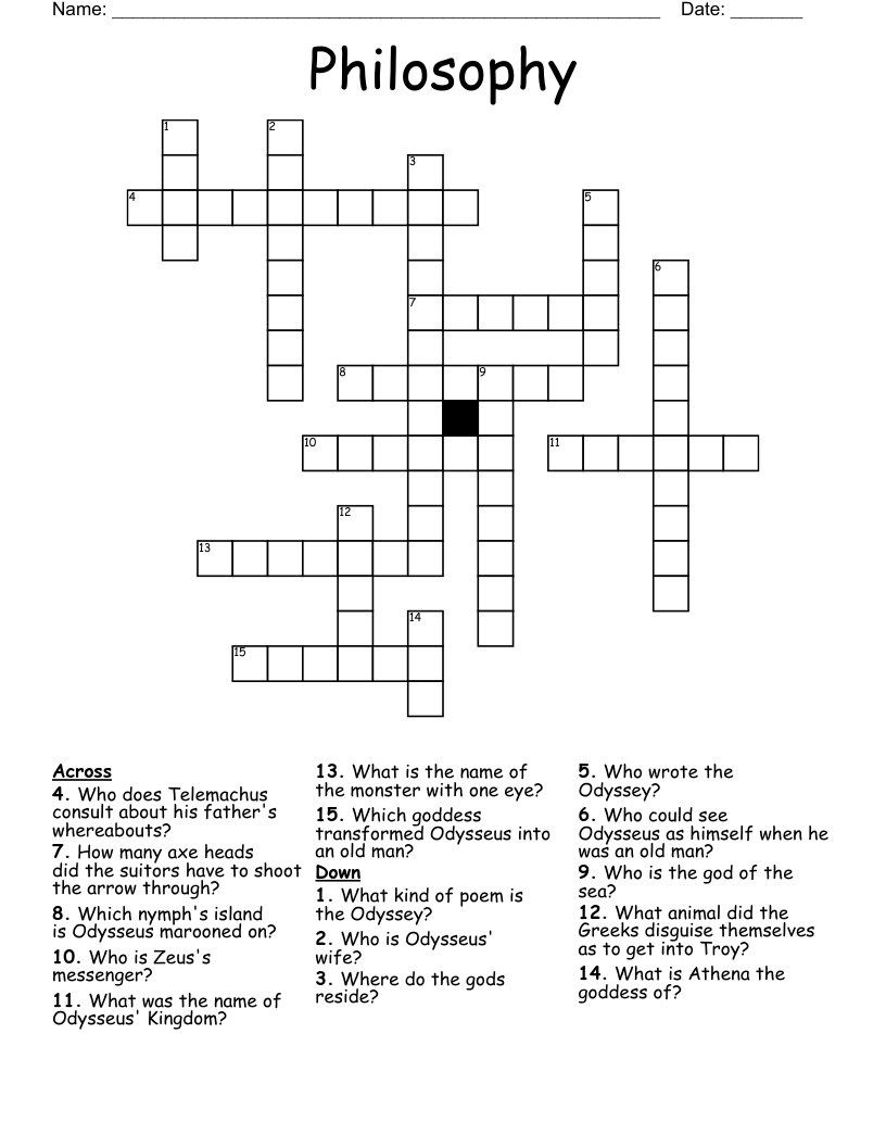 Philosophy Crossword