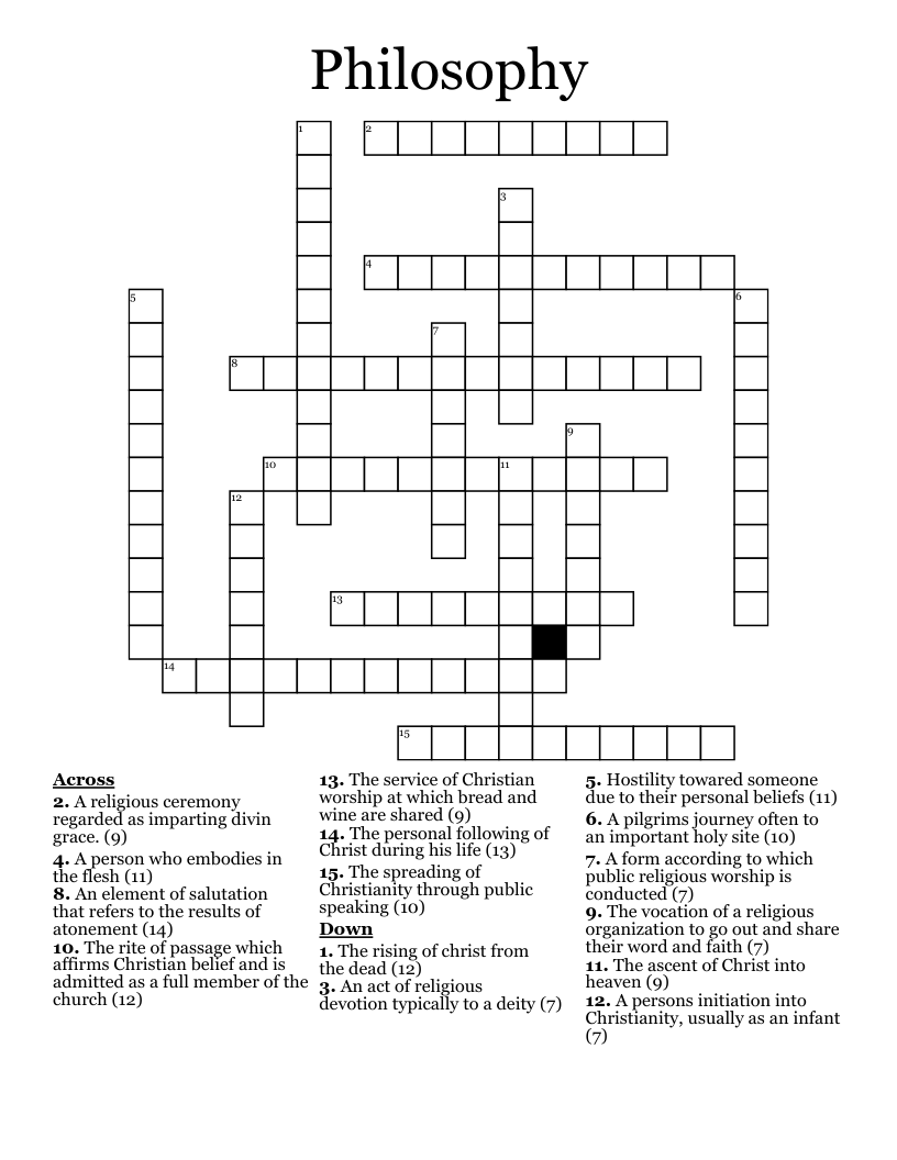 Philosophy  Crossword