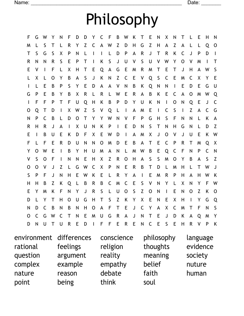 Philosophy  Word Search
