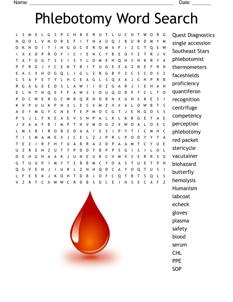 Phlebotomy Word Search