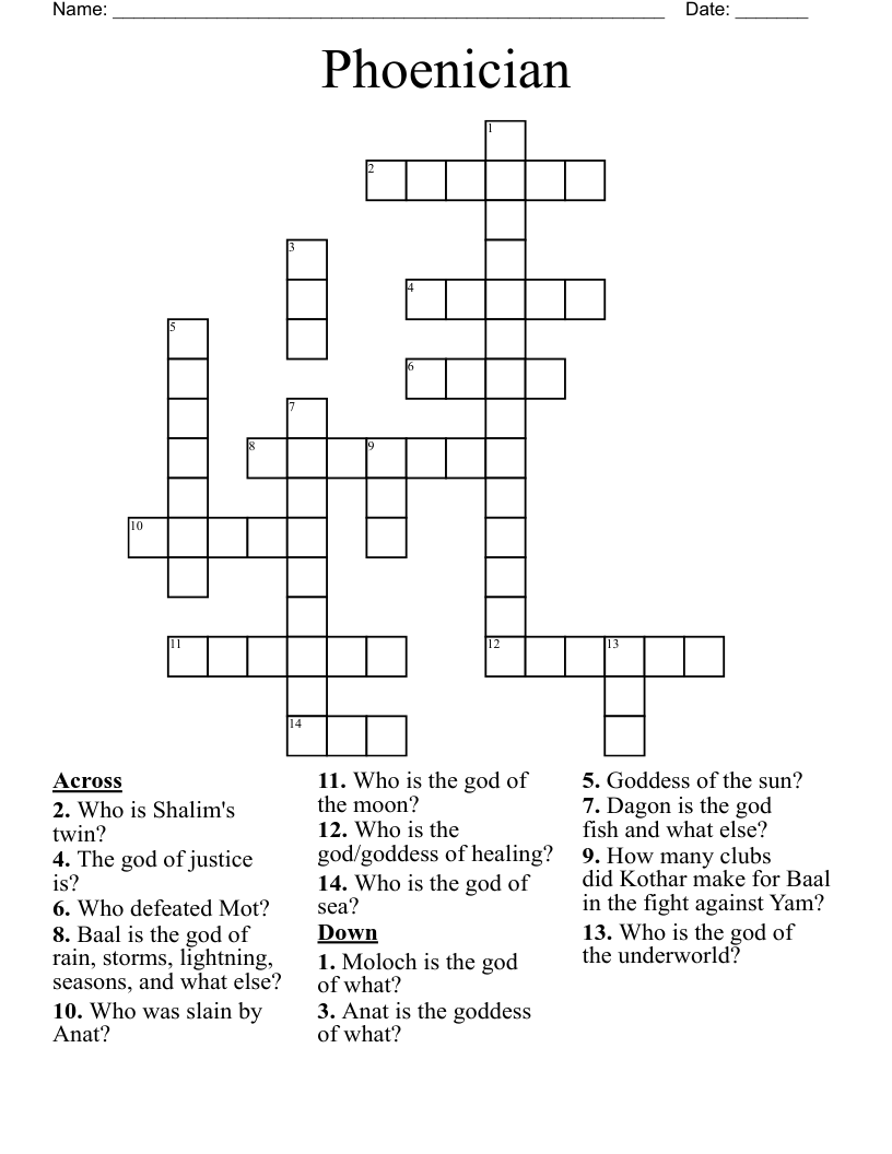 Phoenician Crossword