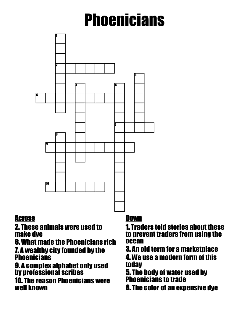 Phoenicians Crossword