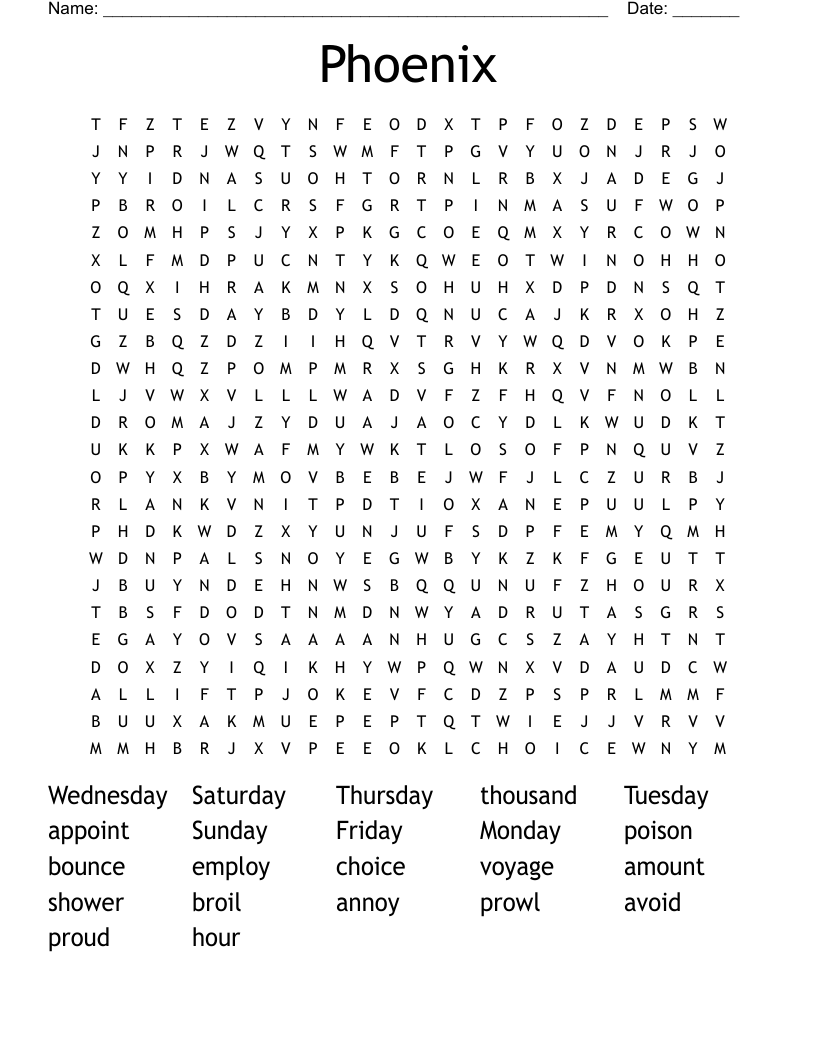 Phoenix Word Search
