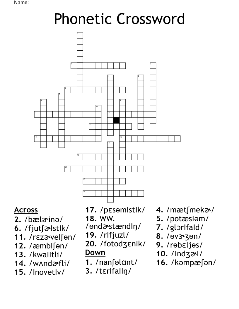 Phonetic Crossword